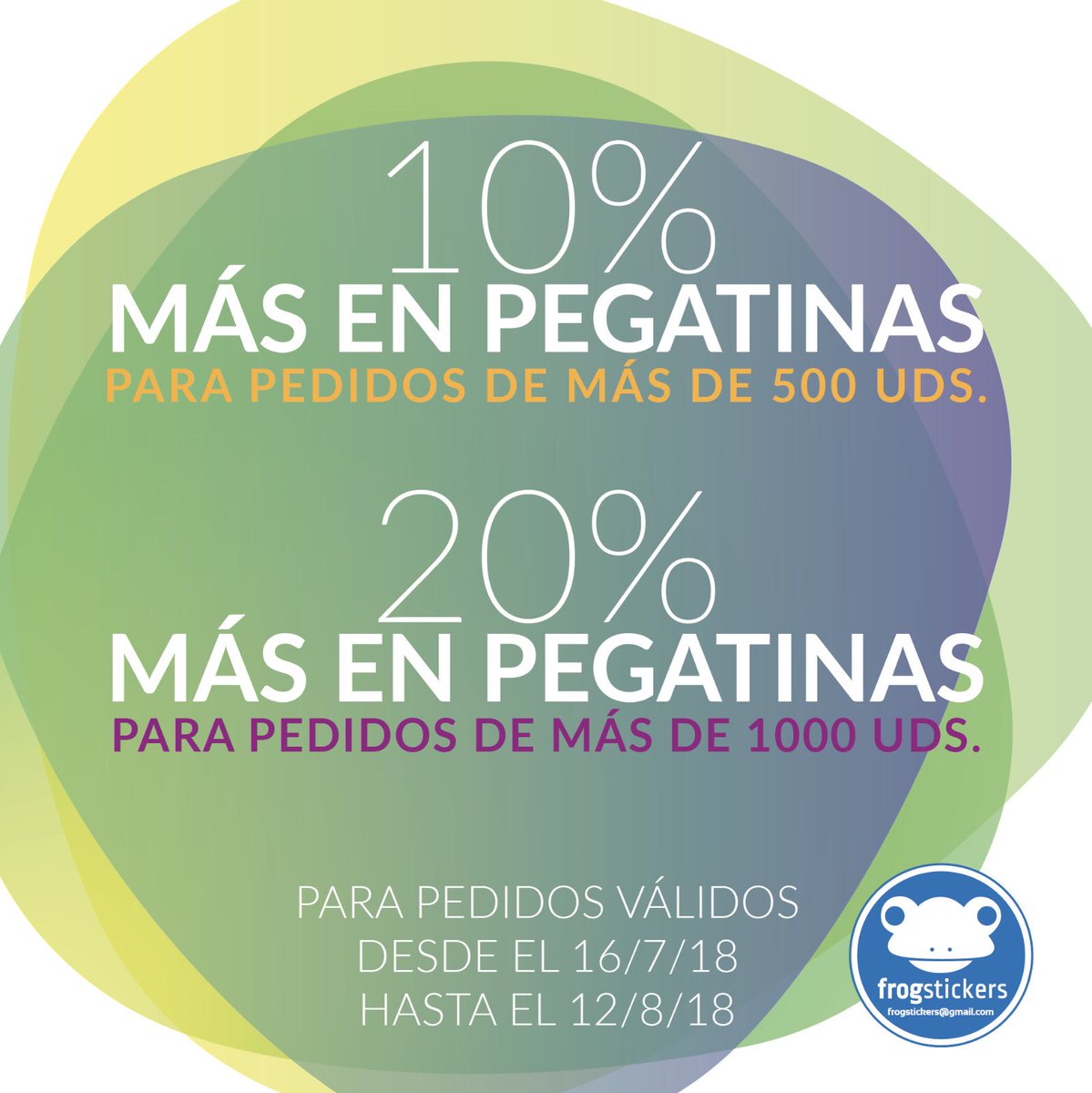 FrogStickers's tweet photo. Hola FrogSeguidores! 

Un año mas, volvemos con nuestra promoción de verano. 

Aprovéchate desde hoy de esta oferta, hasta el 12/8/2018. 

Escríbenos un mail a frogstickers@gmail.com para cualquier duda. 

#stickers #FrogStickers #pegatinas #adhesivos #promo #lunes #oferta https://t.co/WiNlILE6Rl