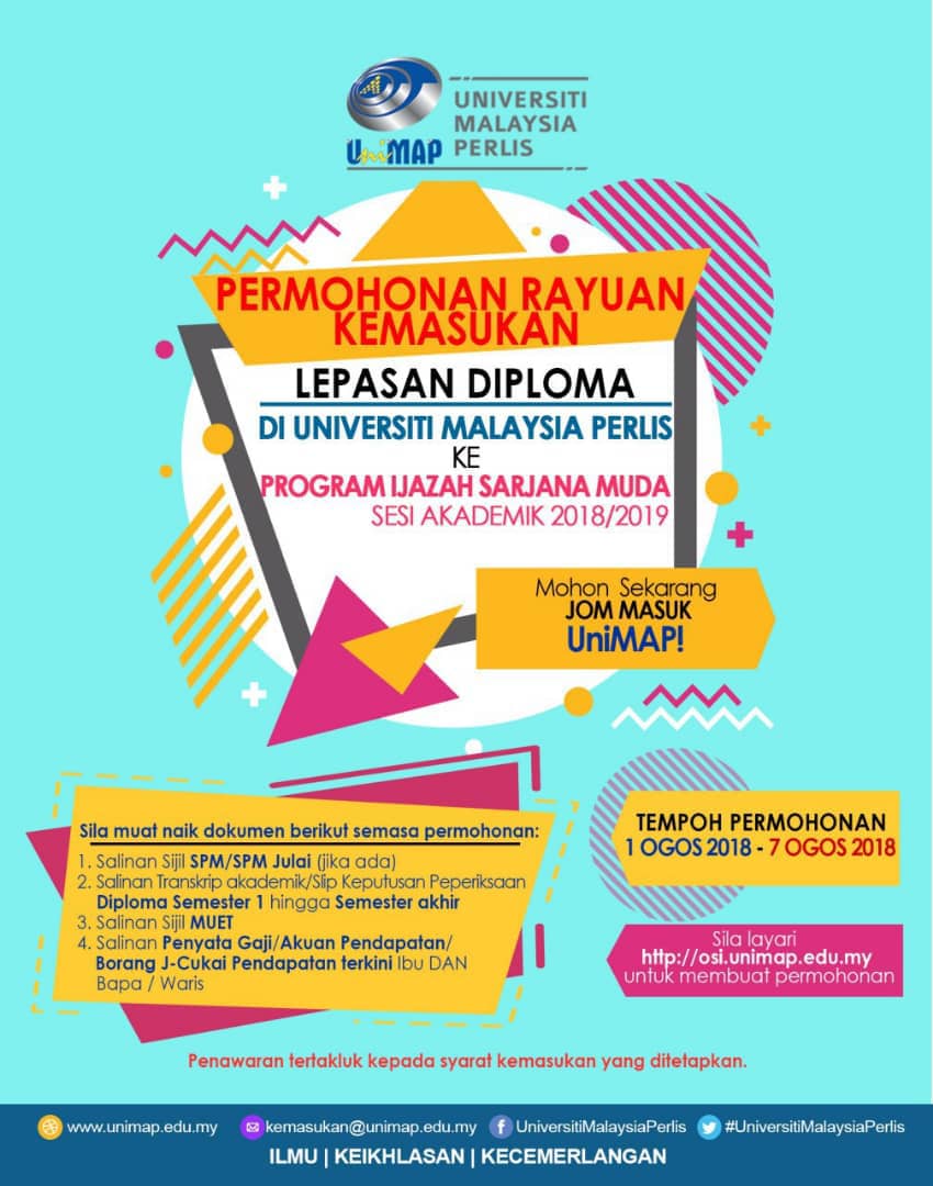 AminudinAnuar's tweet photo. Hebahan keputusan UPUONLINE utk kemasukan ke IPTA. Start esok bleh check dah.
Tahniab kepada yg berjaya.. yg tak berjaya, ada lg rayuan. Mai la apply RK23 Kejuruteraan Elektrik.
Selamat datang ke UniMAP..
#upuonline #unimap #moe #kpt #kpm #intake2018 https://t.co/ZLOCSaLH23