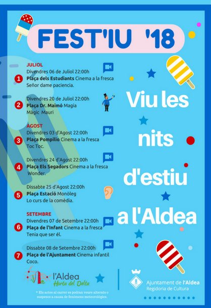ajlAldea's tweet photo. Aquest divendres torna el #Festiu18 #lAldea #laldeahortadeldelta https://t.co/clAHf3QBpa