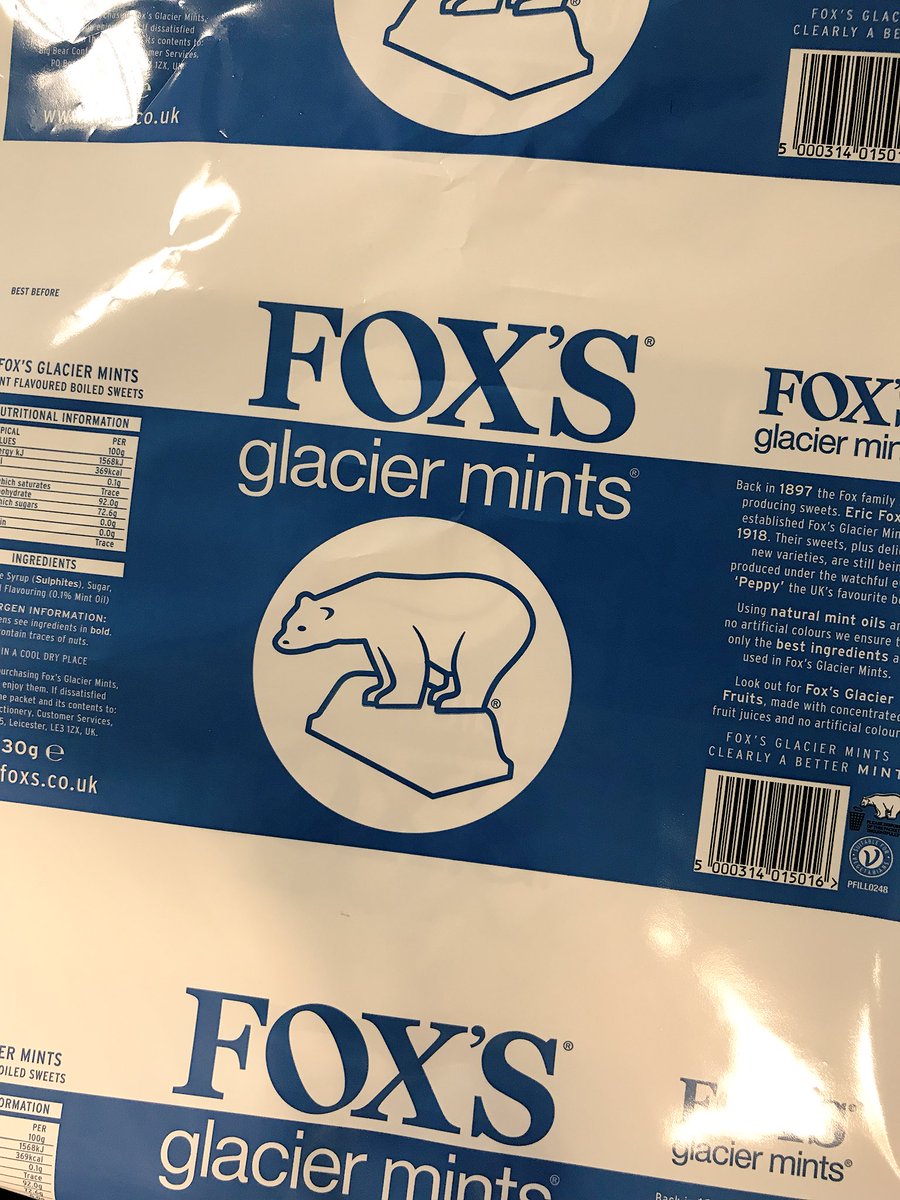 Old fashioned Fox’s Glaciers packaging