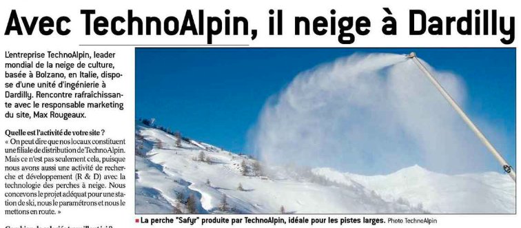 CMSignouret's tweet photo. #PressBook : à lire ds @leprogreslyon : #TechnoAlpin, leader mondial #SnowSolutions ❄️ M. Rougeaux : "seulement 35% des pistes françaises sont sécurisées par la production de neige de culture". Un marché national à conquérir donc ! 🏔️ #montagne #Economie https://t.co/Znpc7dty3W