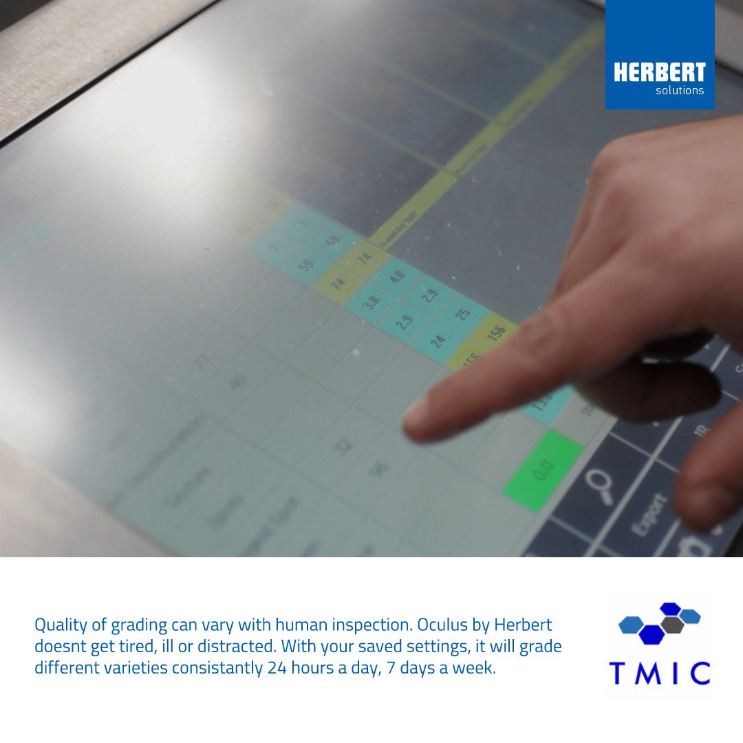 StephenTMICLtd's tweet photo. Quality of grading can vary with human inspection. Oculus by Herbert Solutions an TMIC ltd doesn't get tired, ill or distracted. For more info, follow the link in my biog. https://t.co/nGMpJaLWAp