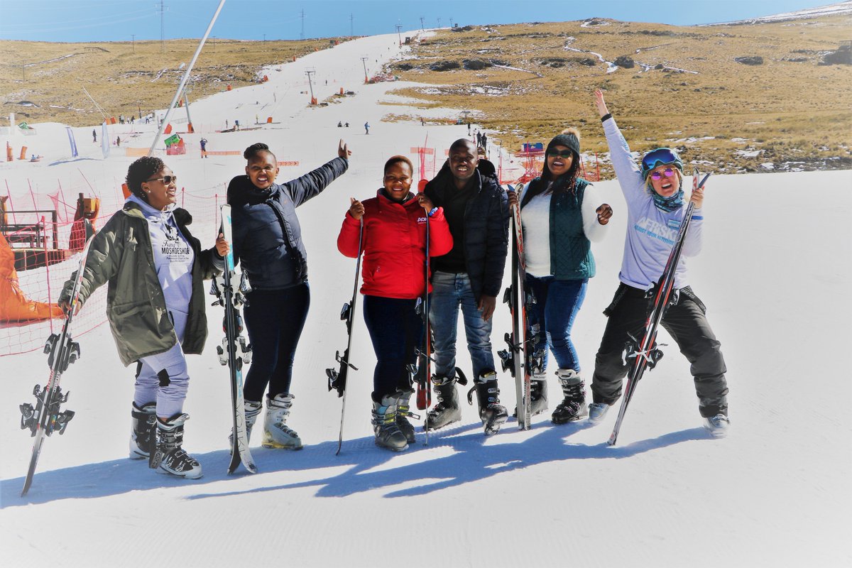 visitlesotho's tweet photo. Guess who decided to tackle the #VisitYourCountryFirst Challenge… Minet Lesotho and Specialized Insurance Company staff took on AfriSki last Thursday! Lots of fun was had with this bunch! #EtelaLesothoPele #VisitYourCountryFirst #VisitLesotho #LoveLesotho #LesothoHaeso https://t.co/WZBnhI8ysN