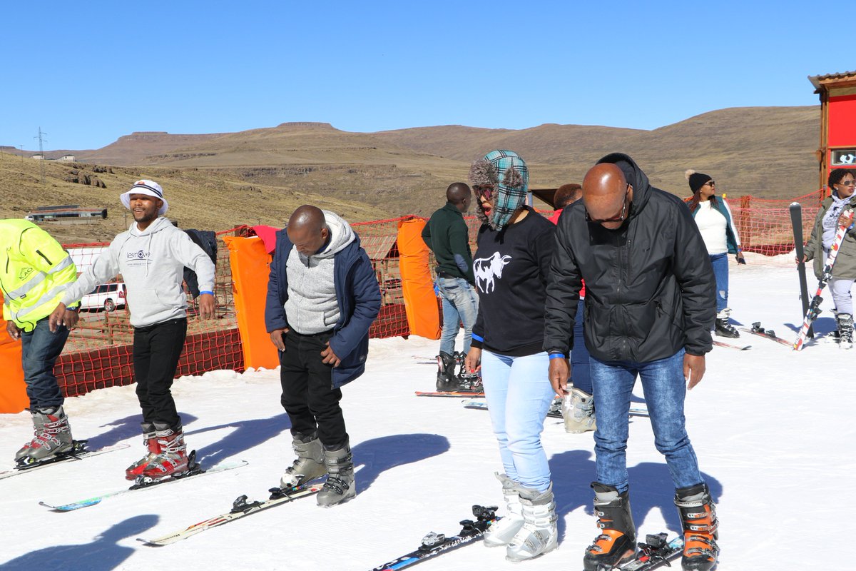 visitlesotho's tweet photo. Guess who decided to tackle the #VisitYourCountryFirst Challenge… Minet Lesotho and Specialized Insurance Company staff took on AfriSki last Thursday! Lots of fun was had with this bunch! #EtelaLesothoPele #VisitYourCountryFirst #VisitLesotho #LoveLesotho #LesothoHaeso https://t.co/WZBnhI8ysN