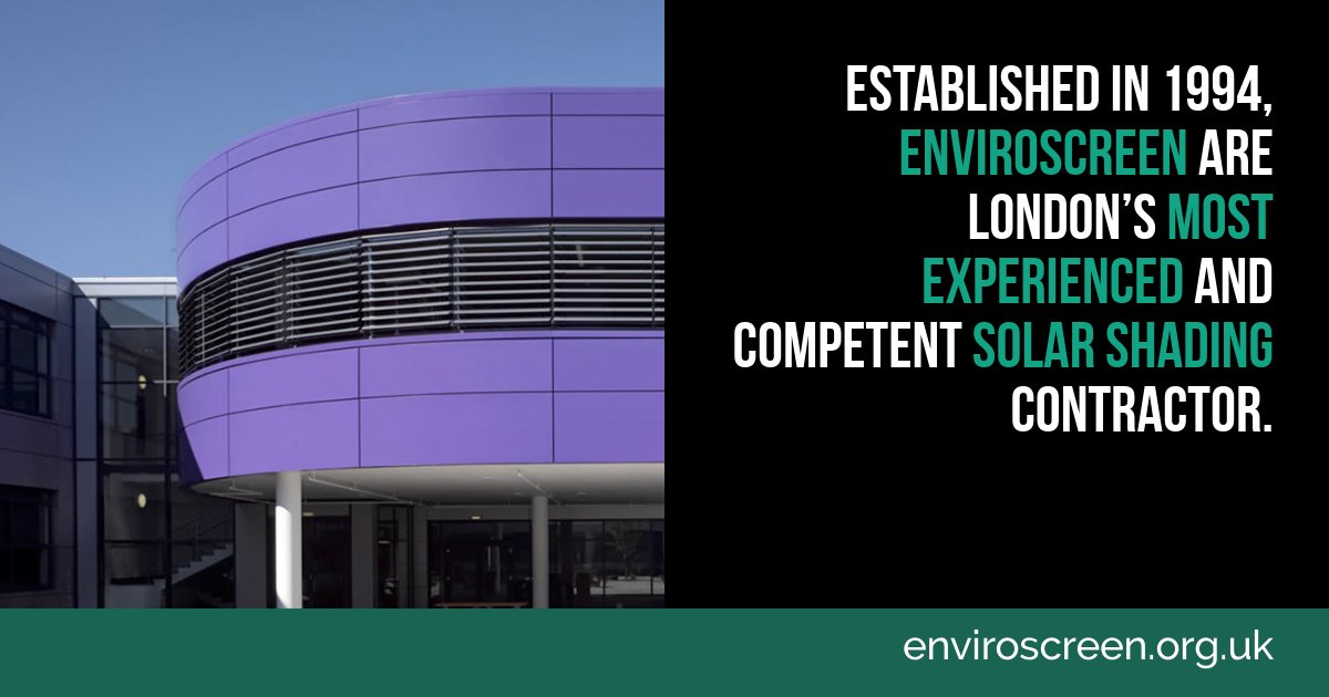enviroscreen's tweet photo. Established in 1994, #Enviroscreen is #London’s most experienced and competent solar #shading &amp; blind fitting contractor. https://t.co/beNYiJLl4W https://t.co/OFzXJyxqiI