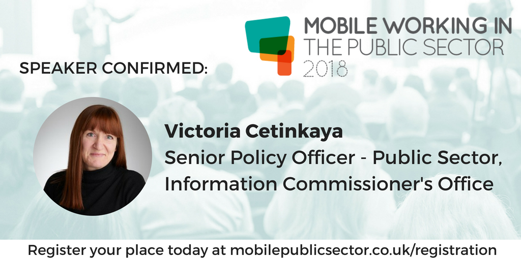 At the <a href="/MobilePublicSec/">Mobile Working 2018</a> Conference in October, Victoria Cetinkaya from <a href="/ICOnews/">ICO - Information Commissioner's Office</a> will cover #Mobile working under the new #GDPR
                                               bit.ly/2NXnyTJ
#MobilePS #agile #data