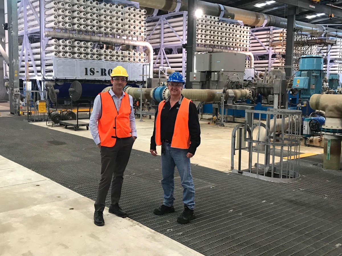Visiting @suezanz Perth Seawater Desalination Plant with <a href="/CYoungSuez/">Chris Young</a>. This plant currently provides 45 Bio. Litres of safe drinking #water per year -around 18% of Perth's total water supply. #WaterIsLife