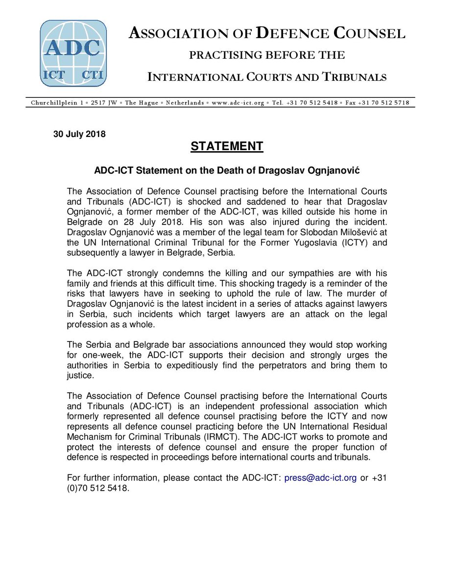 adc_ict's tweet photo. ADC-ICT Issues Statement on the Murder of Dragoslav Ognjanović : https://t.co/zxF7ShiDey https://t.co/hieVRJKuPW