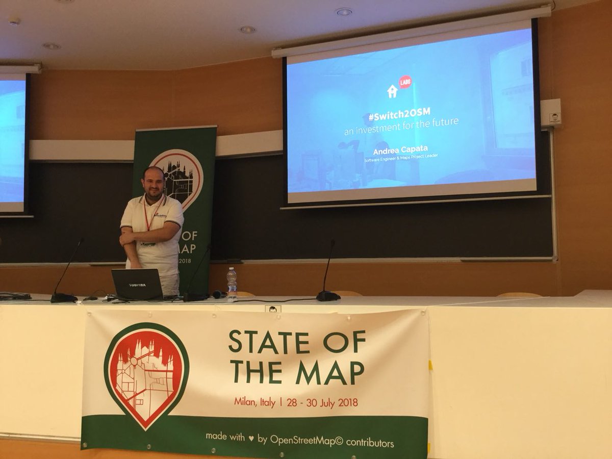 A #StateOfTheMap ha inizio il talk del nostro Andrea Capata, che spiega come e perché, come azienda, abbiamo deciso di usare #OSM per creare il nostro sistema di mappe e come questo aiuti a sviluppare il nostro business.
#sotm #switch2osm @OpenStreetMapIt @sotm @polimi