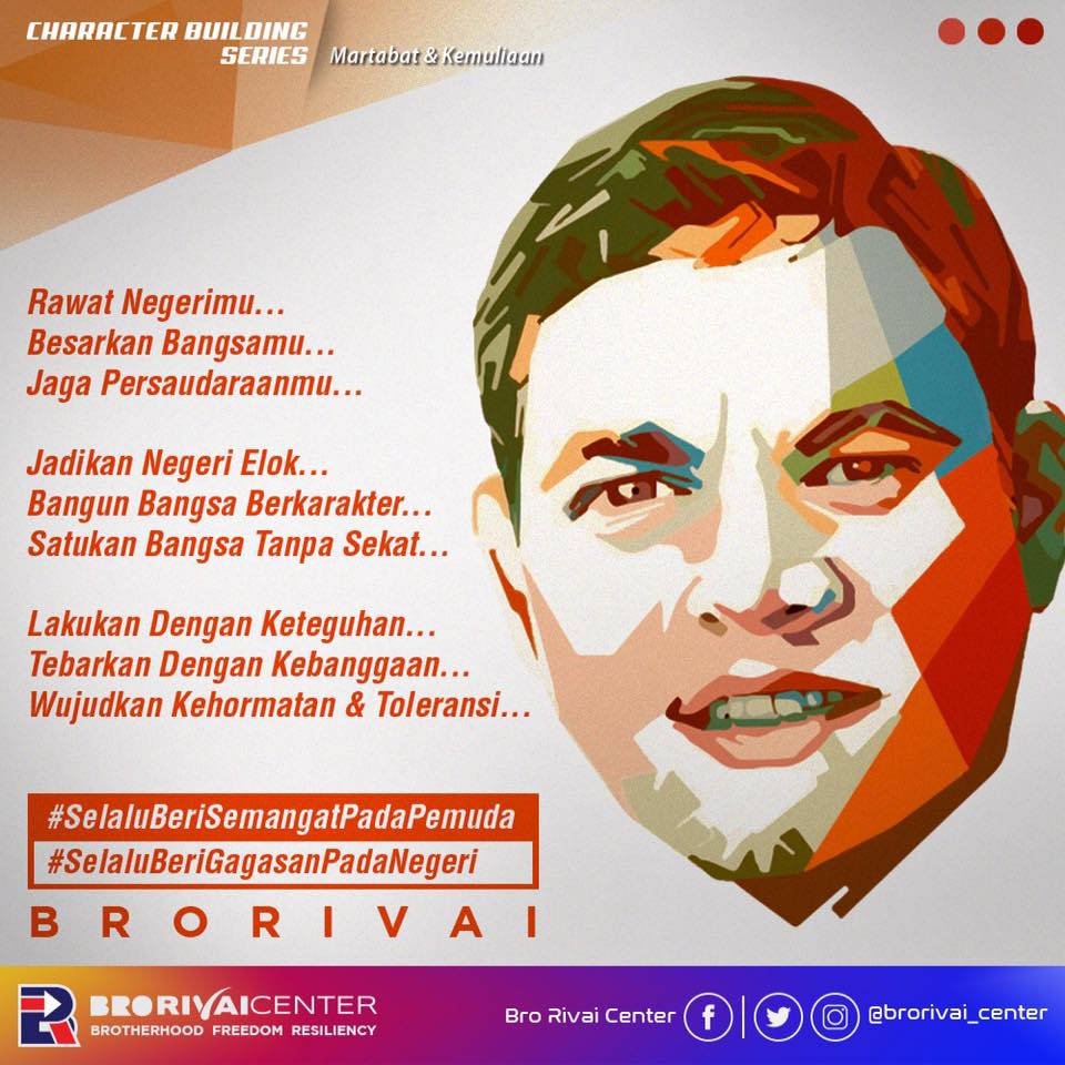 BRORIVAI_Center's tweet photo. Rawat Negerimu
Besarkan Bangsamu
Jaga Persaudaraanmu

Jadikan Negeri Elok
Bangun Bangsa Berkarakter
Satukan Bangsa Tanpa Sekat

Lakukan Dengan Keteguhan
Tebarkan Dengan Kebanggaan
Wujudkan Kehormatan dan Toleransi

#BRORIVAICenter
#SelaluBeriGagasanPadaNegeri https://t.co/hqadnKiZXa