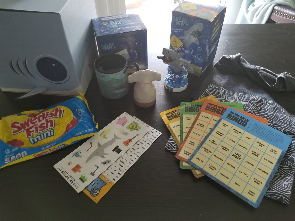 jester1147's tweet image. While shark week might be at an end, the #sharkweekbox keeps the fun going year round! Huge shout out to @theSharkWeekBox for some amazing loots!! 

Note: confirmed image of last known sitting of the swedish fish. If found, please let me know!