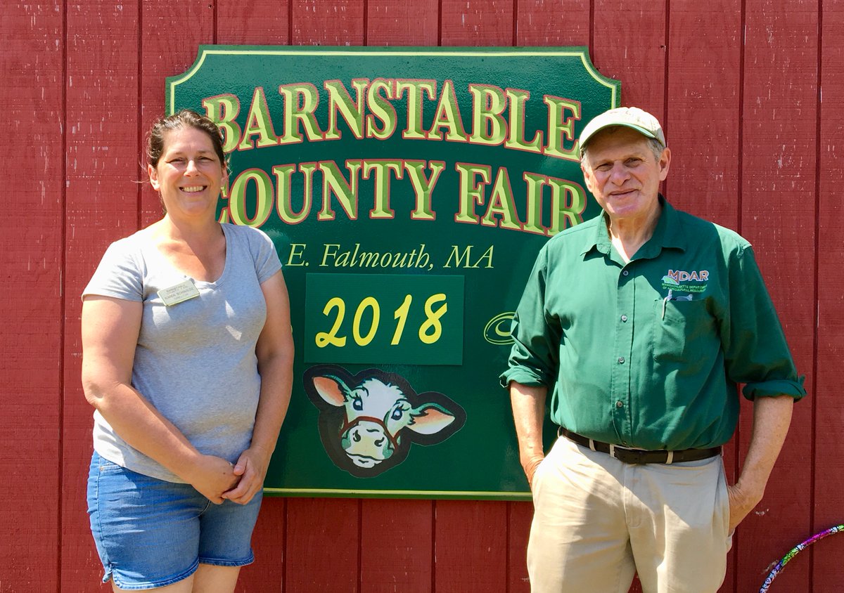 MassDeptAgr's tweet photo. Great visit to Barnstable County Fair! Lots more livestock than my last visit! Thanks to Wendy, Joe, Russell, Master Gardeners, Beekeepers, and Board Member Karen Schwalbe for the gracious welcome! https://t.co/dVQUGvnp7I