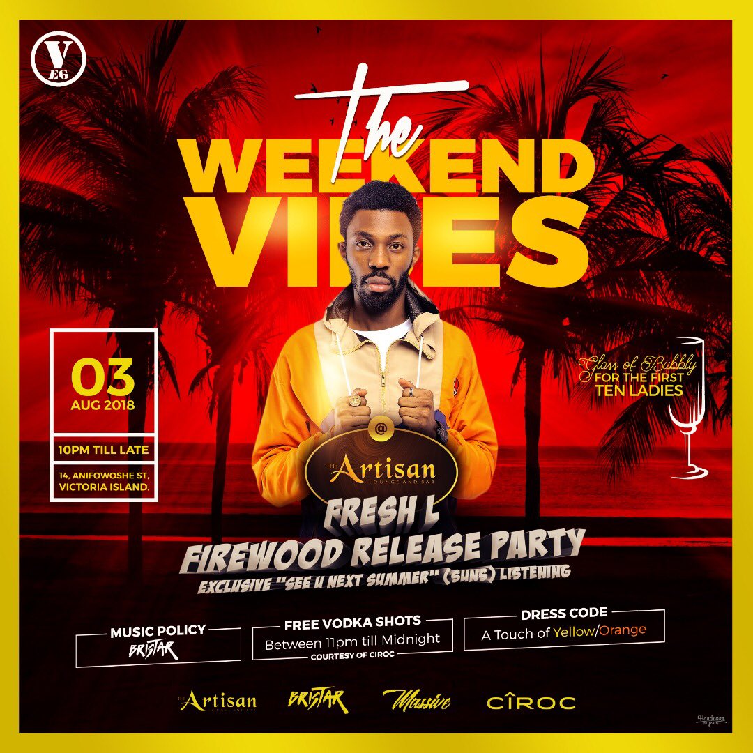 VibeEntGrp's tweet photo. This Friday !!!  Exclusive listening of @freshldrb SUNS and “Firewood” release party. Come through people 💥💥💥 https://t.co/r508dEOxfc