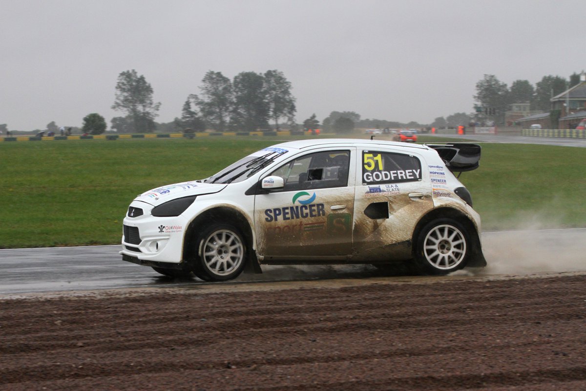 Spencer_Sport's tweet photo. The full story of us retaking the lead in the @BritishRallyx at @Croft_Circuit is now up in the News section of our website https://t.co/09ivE3TNs5 - @racetuners @MitsubishiR5 #MirageRX https://t.co/0FkqFTNLFB