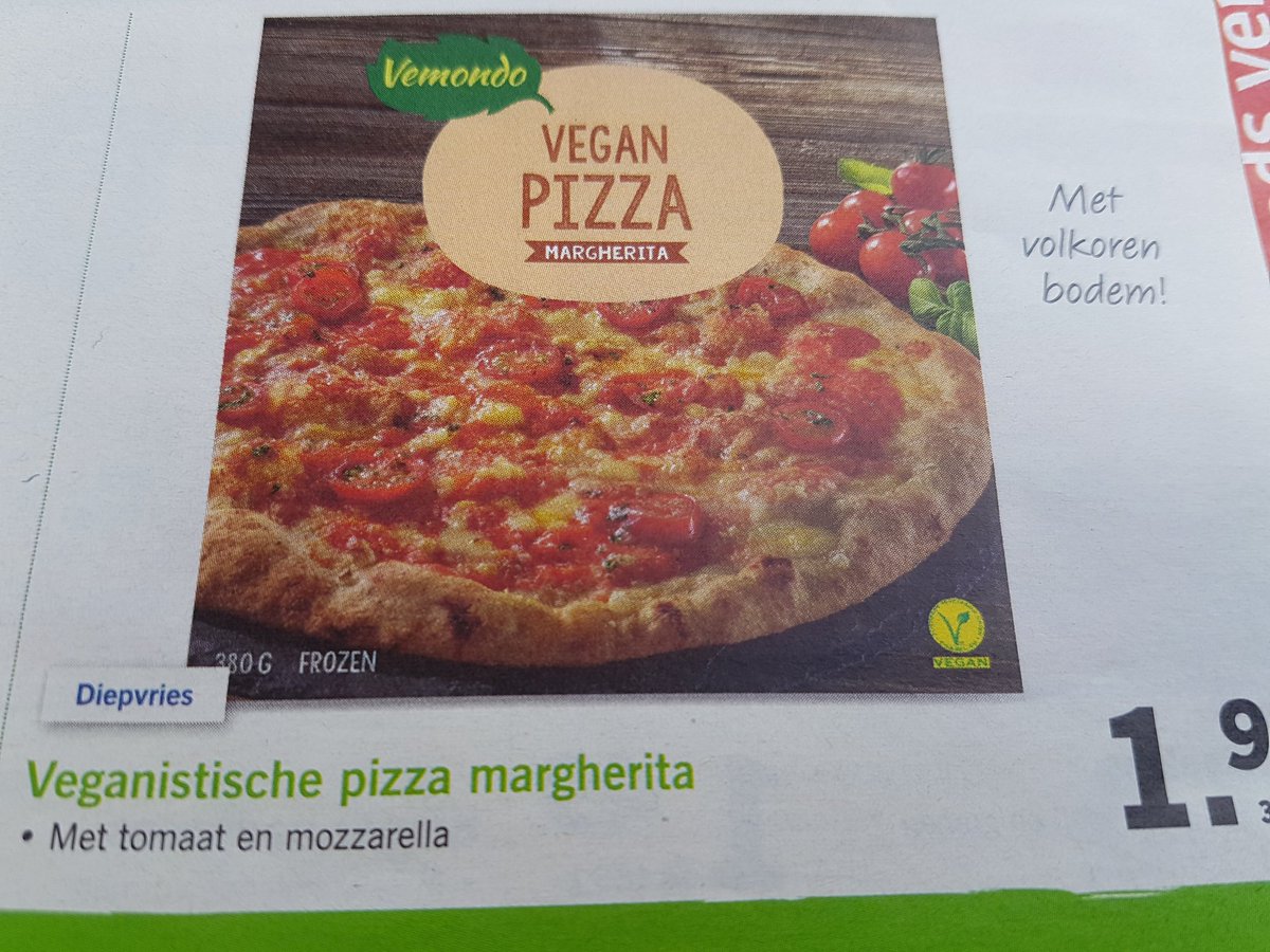Lidl Nederland Dit Is Een Fout In De Folder En Ons Inmiddels Bekend Deze Pizza Is Kaasloos En Om Die Reden Gelukkig Wel Vegan Bedankt Voor Je Oplettendheid T Co Rlbuavtbi6