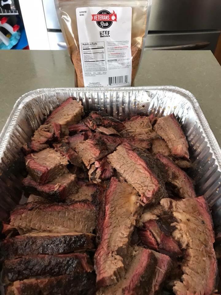 Veterans_Q's tweet photo. We received a number of pictures this weekend from cooks around the country. Here is one from our good friends at Ace of Diamonds of some brisket. 

#VeteransQ #AOD #Brisket #BeefRub #1inNation #Tadow https://t.co/yL8JS859M4