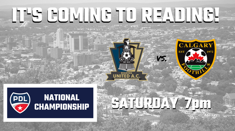 ReadingUnited's tweet photo. BREAKING: The 2018 @USLPDL National Championship Game is coming to Reading! Your Reading United will host @FoothillsFCU23 in the title game at @GurskiStadium on Saturday, August 4th!

FULL STORY: https://t.co/glDHbYLhrl

#WeRUnited #OneMoreGame #Path2Pro https://t.co/y5MNkazIO6