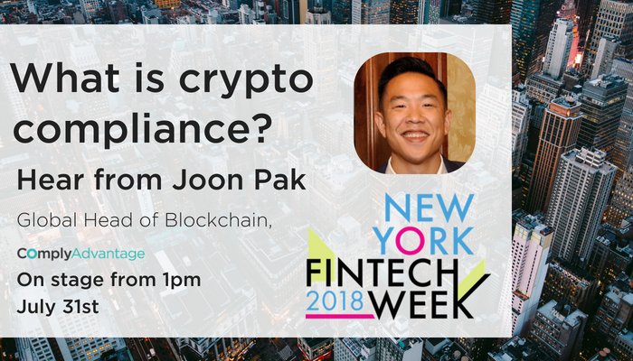 What should crypto companies do to be AML/BSA compliant? Find out at FinTech Week New York when our Global Head of Blockchain <a href="/joooooon9/">Joooooon</a>  takes to the stage from 1pm #Crypto #Compliance #CryptoExchange #ICO bit.ly/2OfjEX6