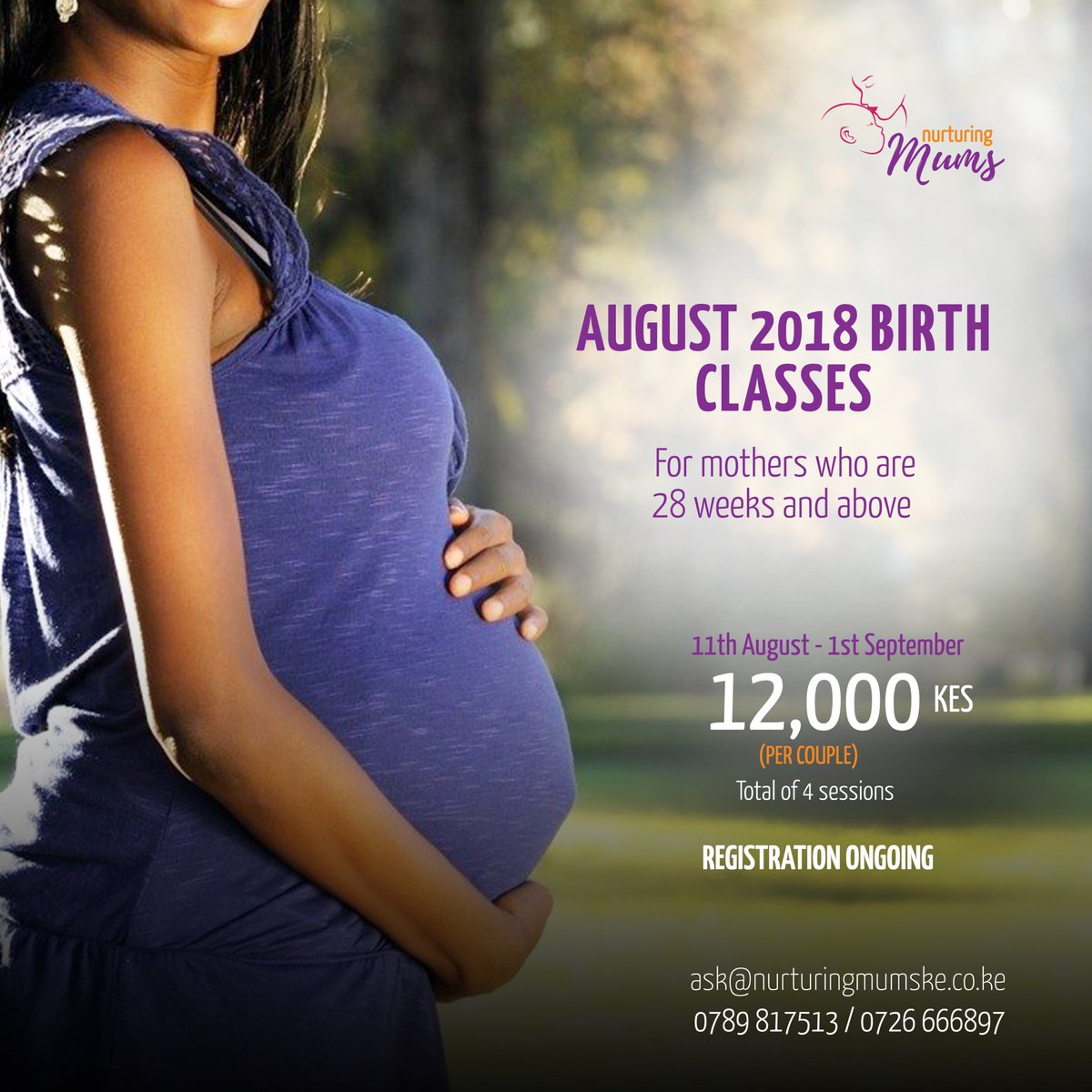 Nurturing_Mums's tweet photo. Nurturing Moms is offering August 2018 childbirth classes for all expectant parents. These classes are designed to increase your knowledge as you prepare for the birth of your baby and their life beyond!

Kindly contact us on:
Email: ask@nurturingmumske.co.ke
Phone: 0789 817513 https://t.co/It6dtipmNc
