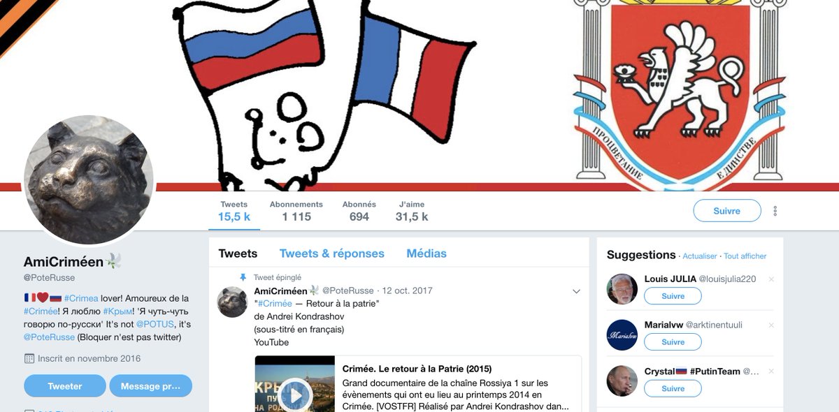 En investiguant un peu plus #AffaireBenalla , on remarque une forte part de personnes qui ont tweeté plus de 300 fois en une semaine. Cette part a écrit 1 767 682 tweets (44% des tweets !) Parmi ceux-ci, correspondance de 27 % avec l'écosystème russophile. Dont ce compte.