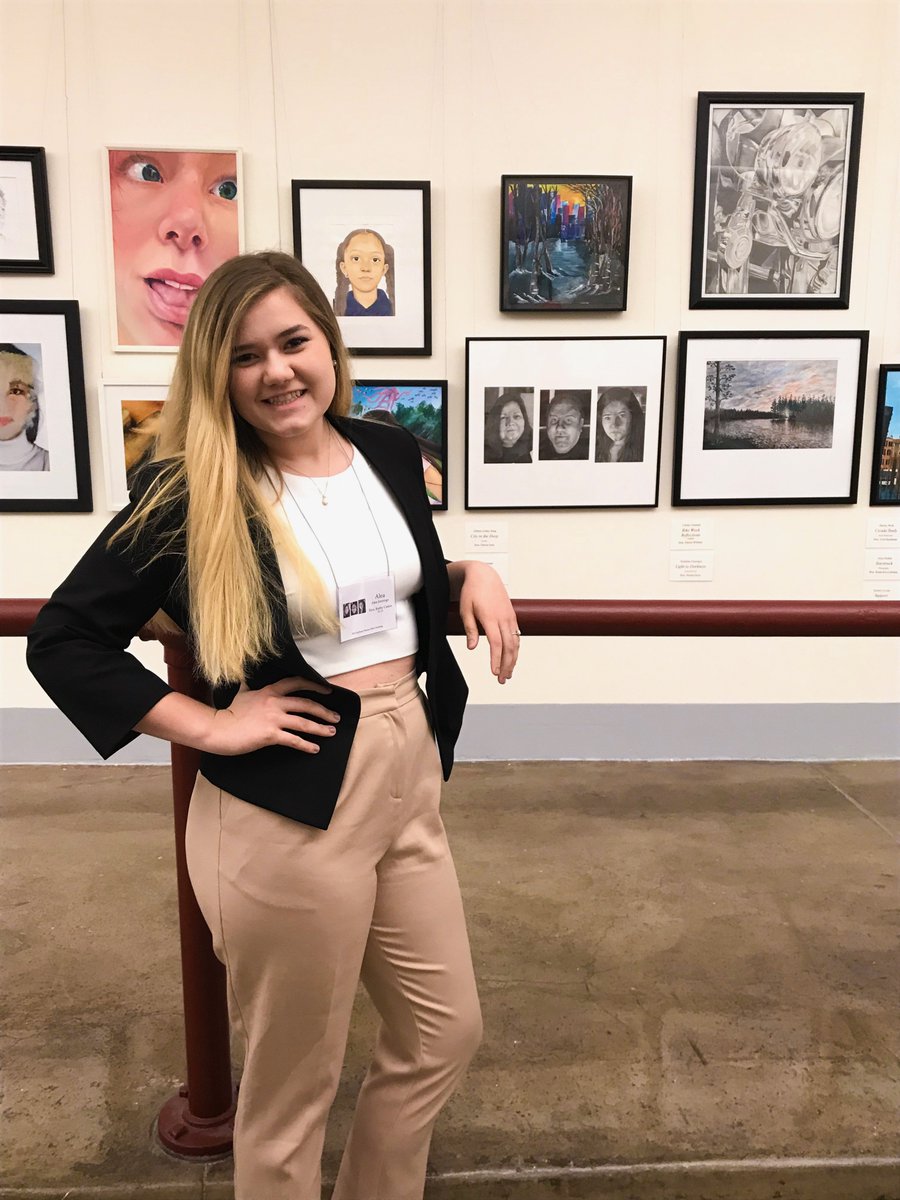 PHS_VISUALARTS's tweet photo. Congratulations Alea Jennings!  Congressional Art Award winner-honored and exhibited this summer in Washington DC!  GO PHS ART!
@PlantHighSchool @PlantAPC https://t.co/JModOtuPYn