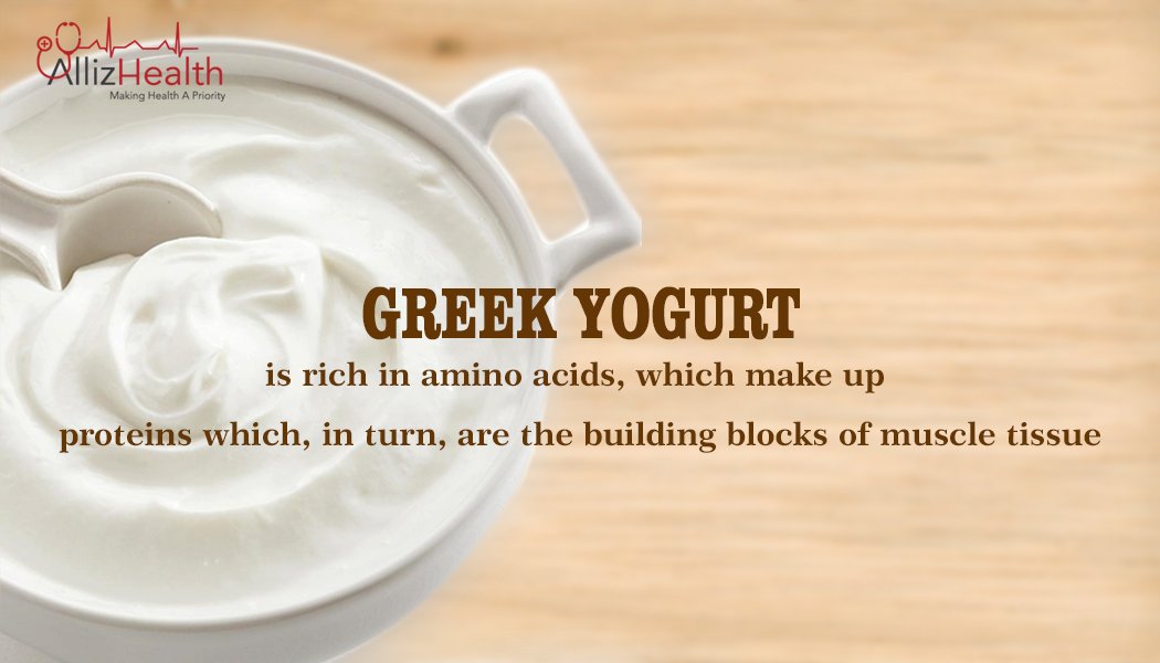 AllizHealth's tweet photo. Greek yogurt is a great way to boost your protein levels while avoiding heavy foods like meats, good source of Vitamin B12, helps maintain proper Potassium Balances Out Sodium.

#GreekYogurt #HealthBenefits #StayHealthy #AllizHealth https://t.co/eQgtxrbJsu