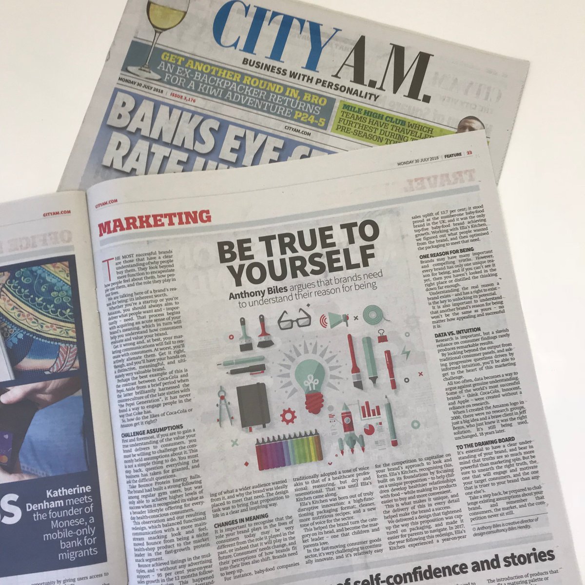 Be true to yourself: catch this piece in today’s <a href="/CityAM/">City A.M.</a> where Anthony talks about brands’ need to understand their reason for being.