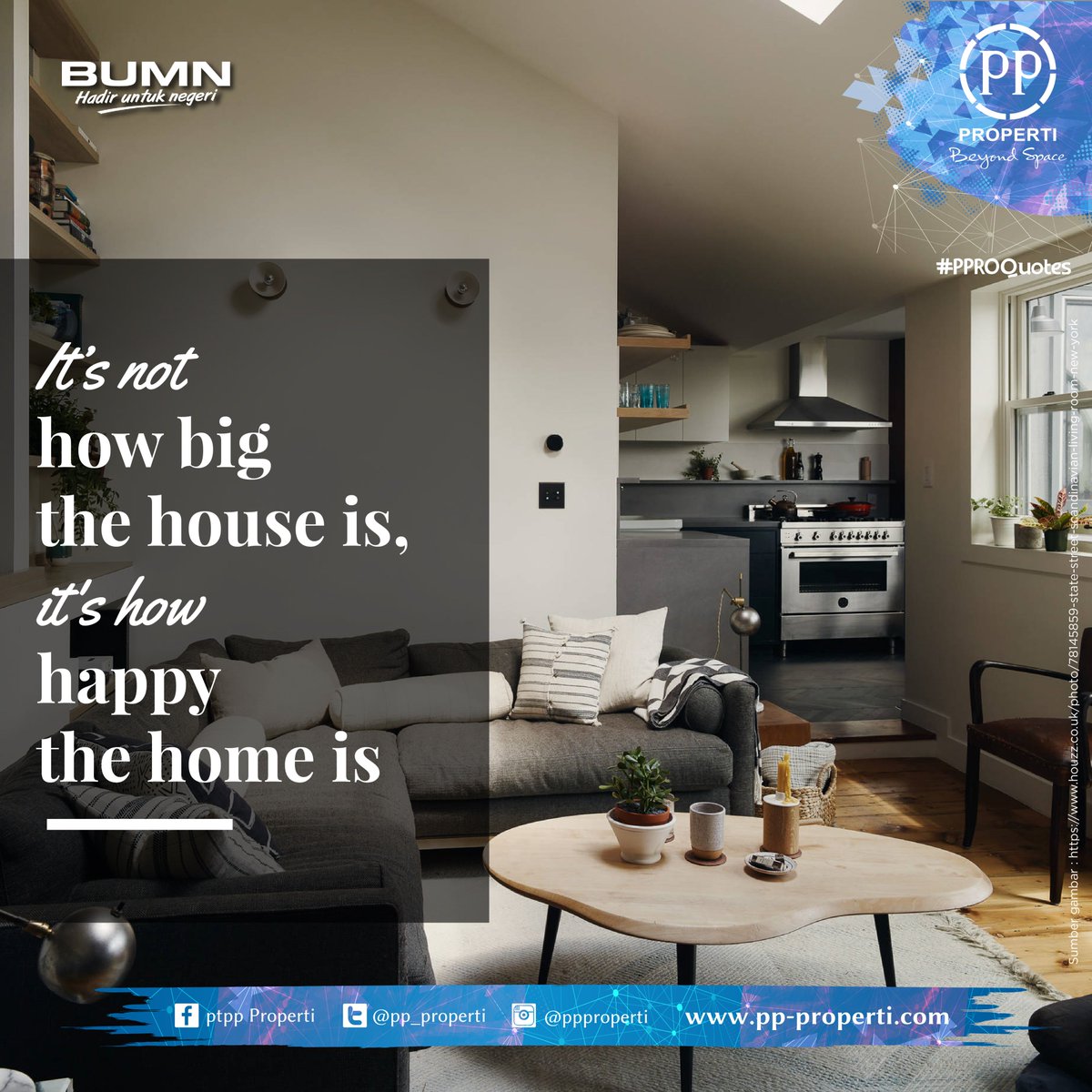 pp_properti's tweet photo. "It's not how big the house is, it's how happy the home is." #PPROQuotes https://t.co/C8gPvVyx1Z