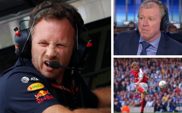 TelegraphSport's tweet photo. Commentator's curse: Christian Horner's awkward on-mic stint and other famous kisses of death https://t.co/kktSmucnmu https://t.co/KFwHHsrVrj