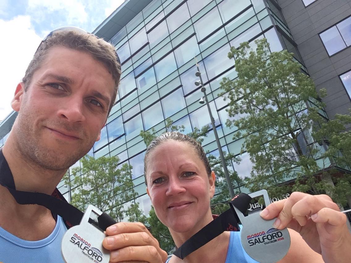 Glad to complete my first full size Triathlon yesterday along with my sisters <a href="/RachelKelly_3/">Rachel Kelly</a> and Linda, despite the rain and wind at times! Thanks for the messages, donations and support for #charity <a href="/StAnnsHospice/">Moya Cole Hospice</a> | justgiving.com/fundraising/gr…