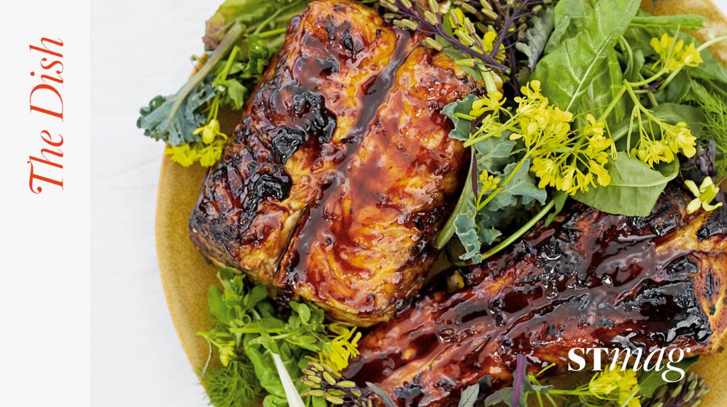 Flame on! Here’s how you can make <a href="/stleonardsEC2/">Saint Leonards</a> showstopper dish: wood-grilled monkfish with sea buckthorn molasses and foraged leaves timesl.it/6019DS7WF
