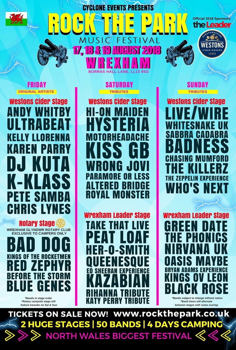 Who’s ready for <a href="/RockWrexham/">Rock The Park Music Festival®</a>?! #RockthePark #RockWrexham #Wrexham
