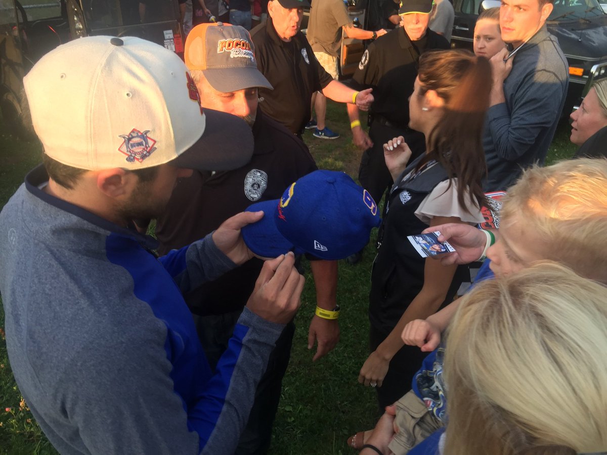 CDunlap218's tweet photo. @chaseelliott My little guy hasn't stopped talking about you since you signed his hat and called him "dude". He's two and has a #favoritedriver Thanks for making his weekend! https://t.co/BmIkZ6AduZ