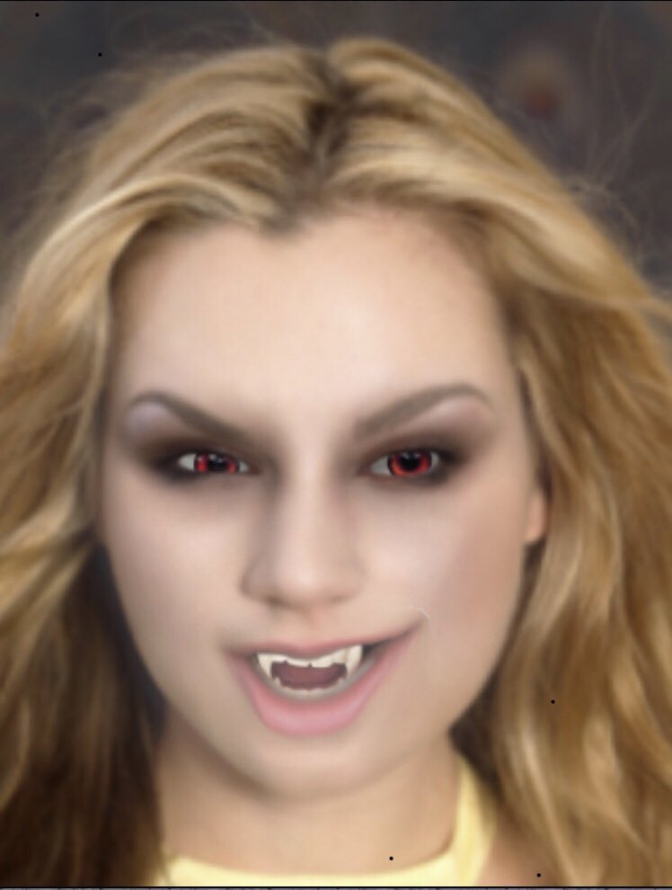 GISHmisbehave's tweet photo. #TeamAimingToMisbehave wishes @RachelMiner1 a most shiny birthday! We think you put the fierce in fierce, so we made you a fierce vampire. #GISH #HappyBirthdayRachel (Note: In a fit of sleep deprivation we accidentally deleted the original tweet which Rachel liked. Sob). https://t.co/UjXOgGxFLi