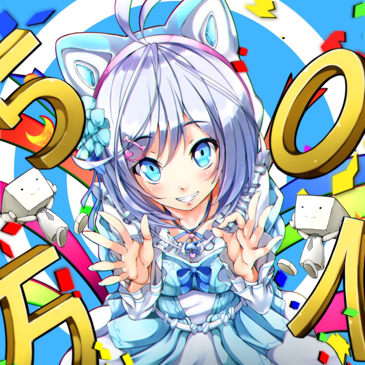 また改めて描きますが 1歳の誕生日おめでとうございます 電脳少女シロ生誕 なかの まるのイラスト