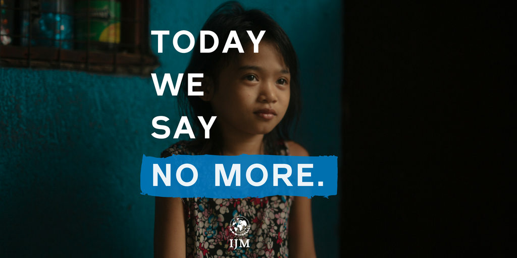 IJM's tweet photo. Today, on World Day Against Trafficking in Persons, we’re saying NO MORE. No more girls + boys exploited in front of webcams. No more women kidnapped and sold into the sex trade. No more human traffickers roaming free. Join the fight: https://t.co/fZGCdWOX3r #EndHumanTrafficking https://t.co/BHzBPCkpGF