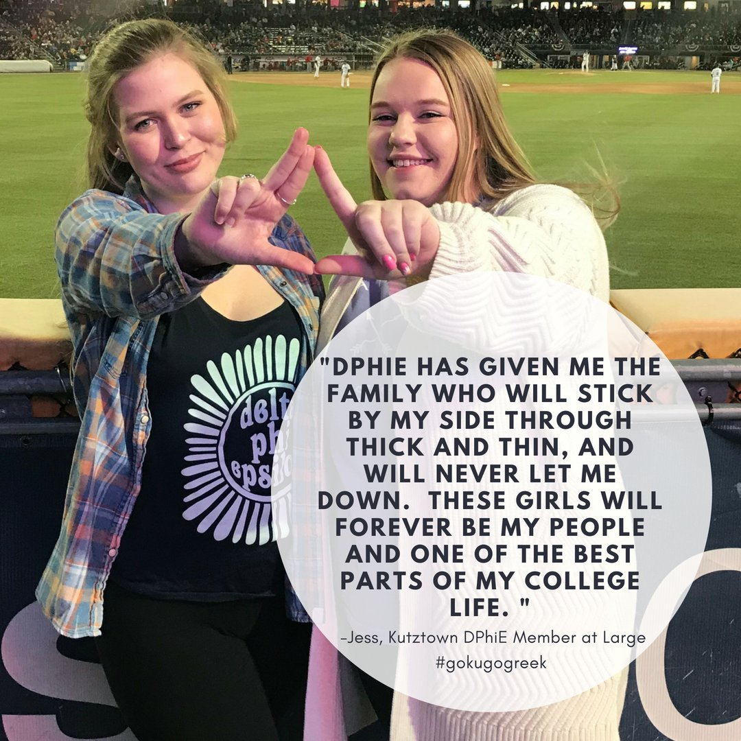 dphiekutztown's tweet photo. Just another shoutout featuring the rest of our beautiful Leadership Team, including Abbey, Courtney, Mandy & Jess. Stay tuned for more of our Why DPhiE Wednesday series to meet even more of our sisters. #gokugogreek https://t.co/ALgKpUGGkG
