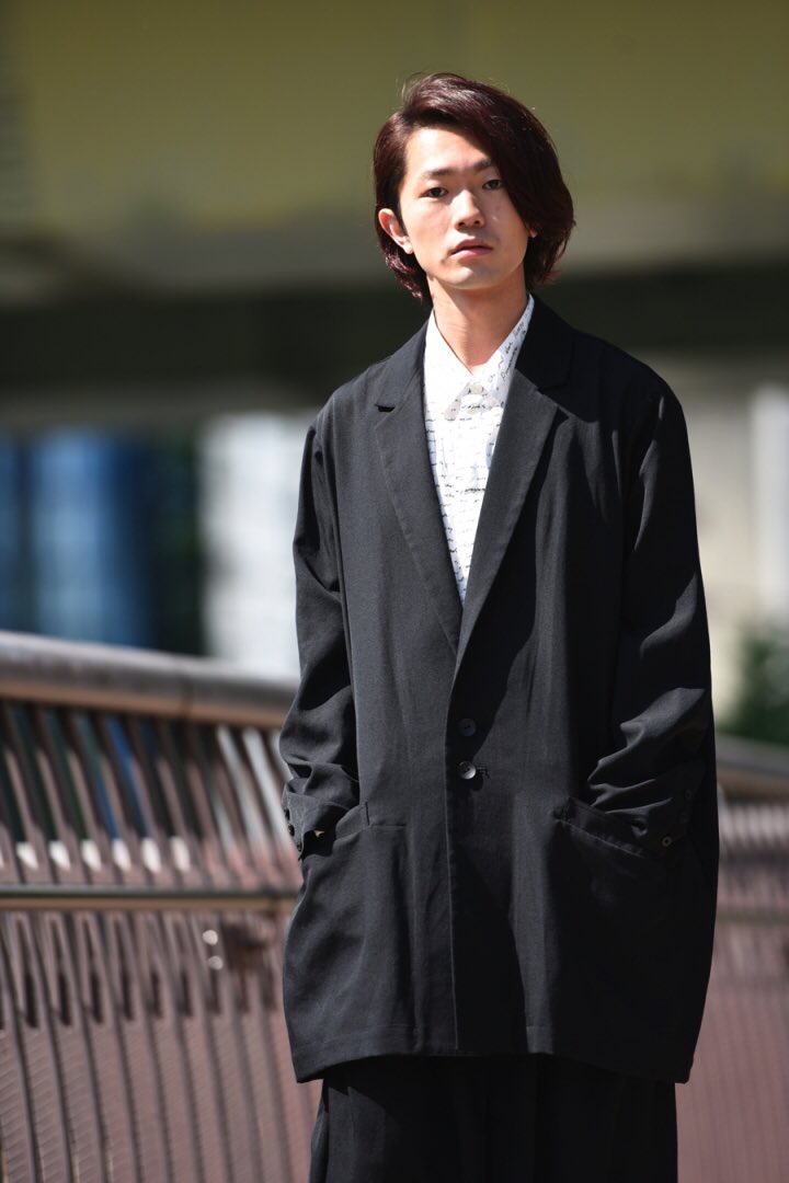 BISHOOL wool gabardine wide jacket-