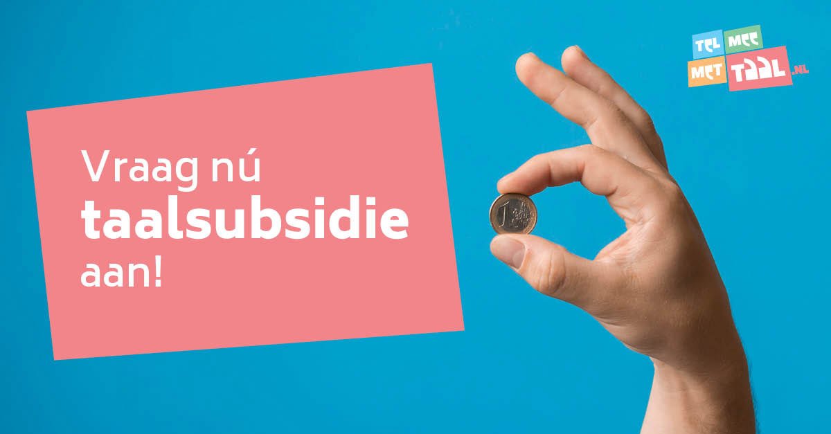 Ministerie van Sociale Zaken & Werkgelegenheid (@ministerieszw) on Twitter photo Onder andere werkgevers kunnen vanaf 1 augustus subsidie aanvragen voor scholing die tot een betere taalvaardigheid van werknemers leidt.
Het Kabinet trekt vanaf dit jaar structureel 5 miljoen euro per jaar extra uit.
Meer info over <a href="/TelmeemetTaal/">Tel mee met Taal</a> → bit.ly/2v0jZ7o Onder andere werkgevers kunnen vanaf 1 augustus subsidie aanvragen voor scholing die tot een betere taalvaardigheid van werknemers leidt.
Het Kabinet trekt vanaf dit jaar structureel 5 miljoen euro per jaar extra uit.
Meer info over <a href="/TelmeemetTaal/">Tel mee met Taal</a> → bit.ly/2v0jZ7o