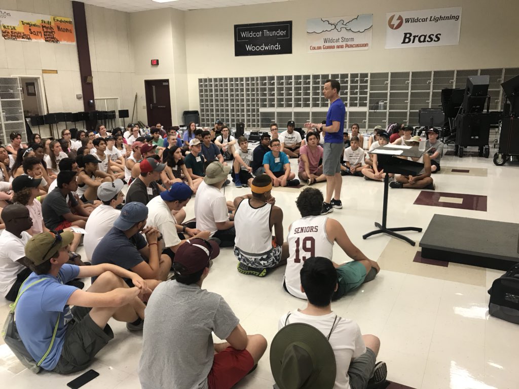 CCWildcatBand's tweet photo. FIRST DAY OF SUMMER BAND! #WCLTS #let’sgetgood! https://t.co/Dzm8y7BwYm