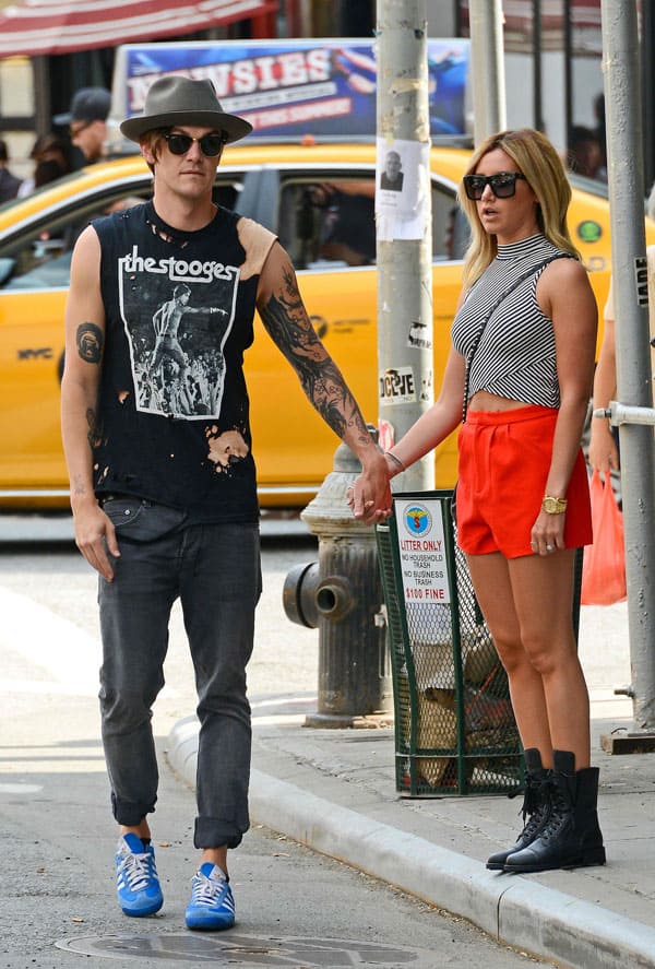 July 30 2014: Ashley Tisdale and Christopher French are seen in New York