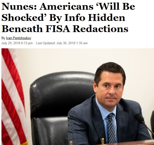 pinkzebracross's tweet image. Americans ‘Will Be Shocked’ By Info Hidden Beneath FISA Redactions

..one wonders why Trump is waiting to release the full #FISAmemo, this nightmare of treason &amp;amp; injustice could all be over. What&apos;s up with that?
#qanon #hannity
theepochtimes.com/nunes-american…