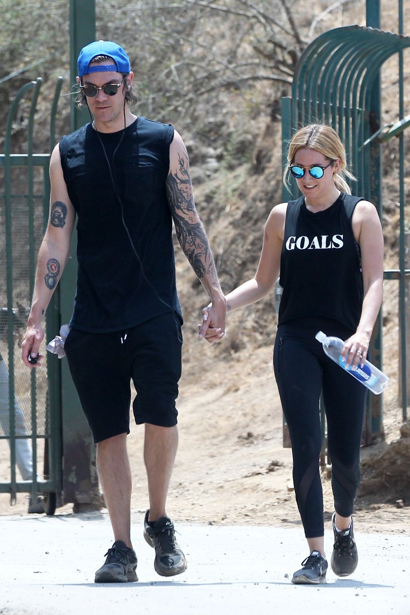 July 30 2016: Ashley Tisdale and Christopher French at Runyon Canyon in Los Angeles