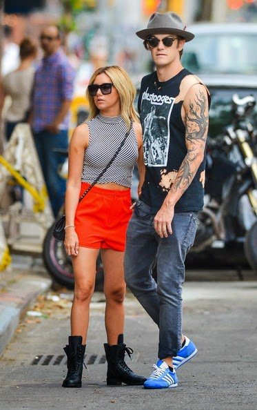 July 30 2014: Ashley Tisdale and Christopher French are seen in New York