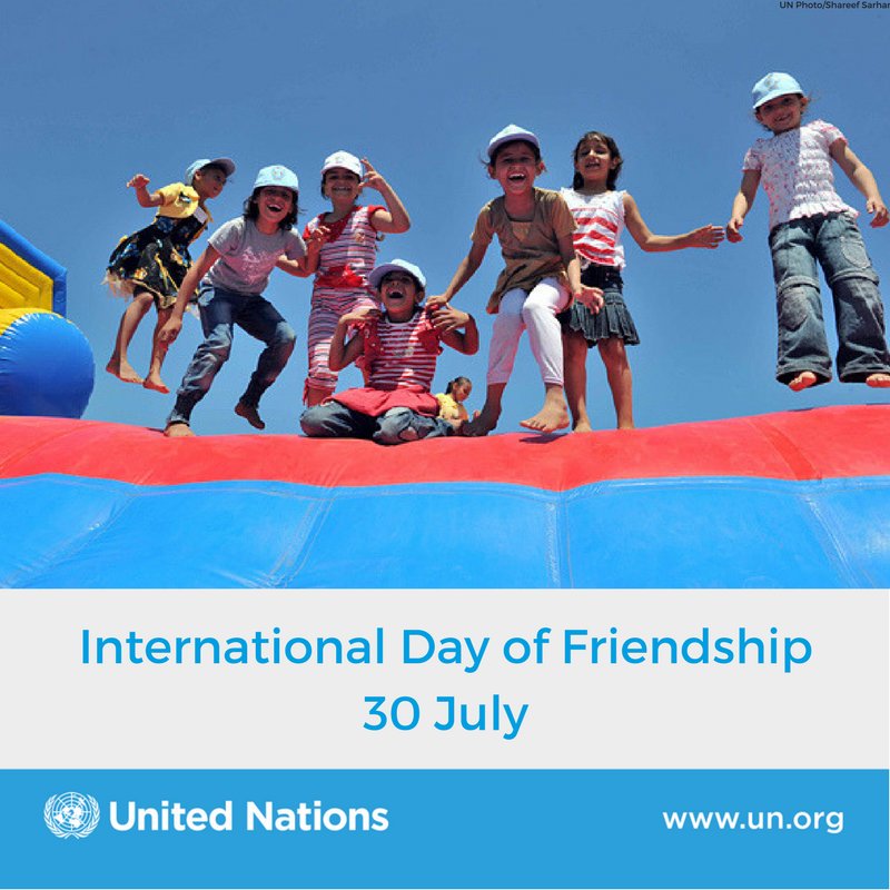 UN4Youth's tweet photo. Happy International Day of #Friendship!
Friendship is the best way to bring global youth together and promote world peace. 👭 👬 👫
On #FriendshipDay, thank your friends for making your life better!
https://t.co/VLocsWBlzd https://t.co/v07xZHzKPz