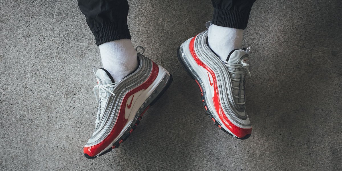 nike air max 97 pure platinum university red