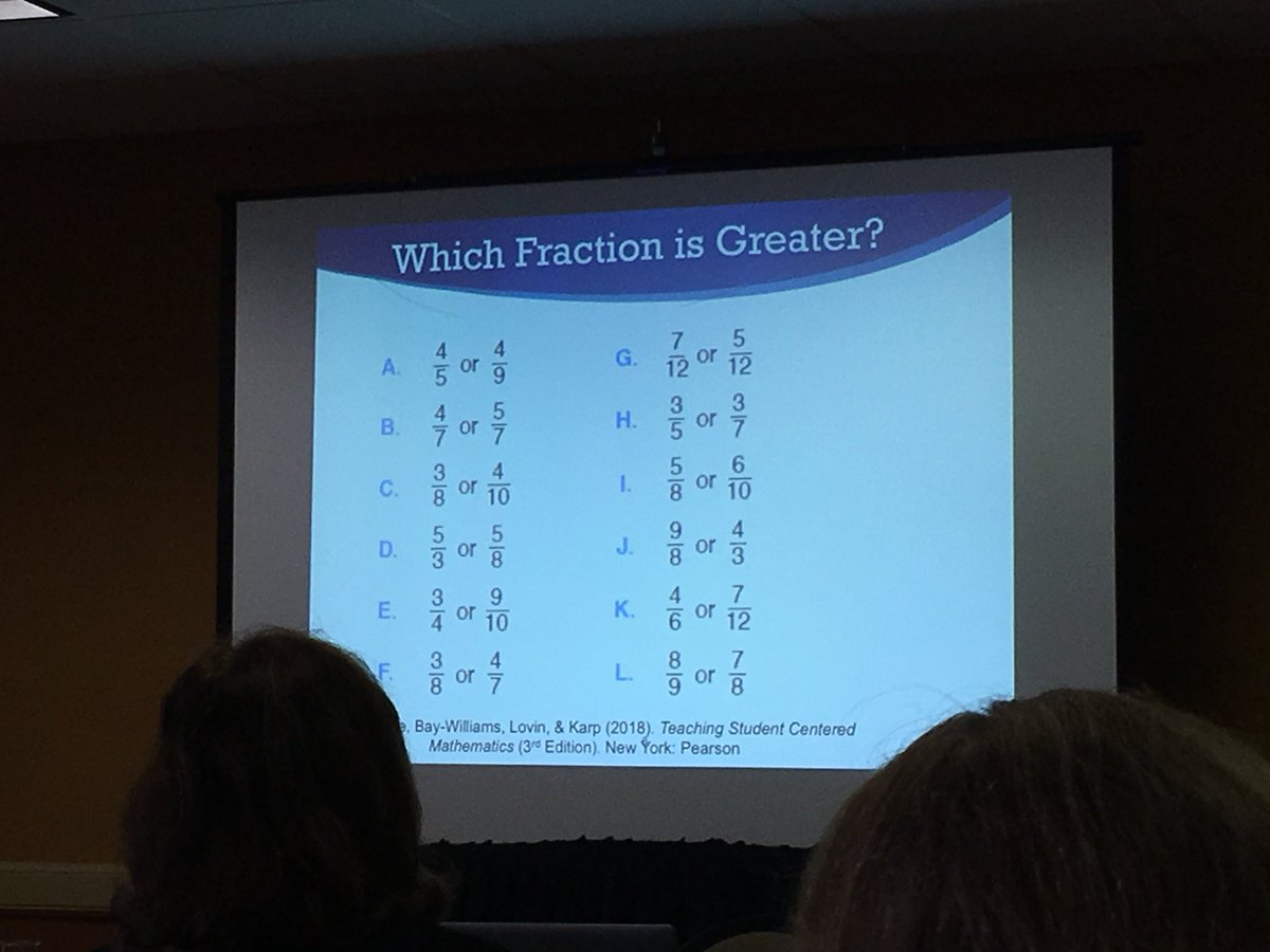 Ms_MathQueen's tweet image. Learning a lot about procedural fluency when it comes to fractions with @JBayWilliams “You don’t have to be fast, you have to make good choices.” #sotrue 😍#MathPlusNewEngland