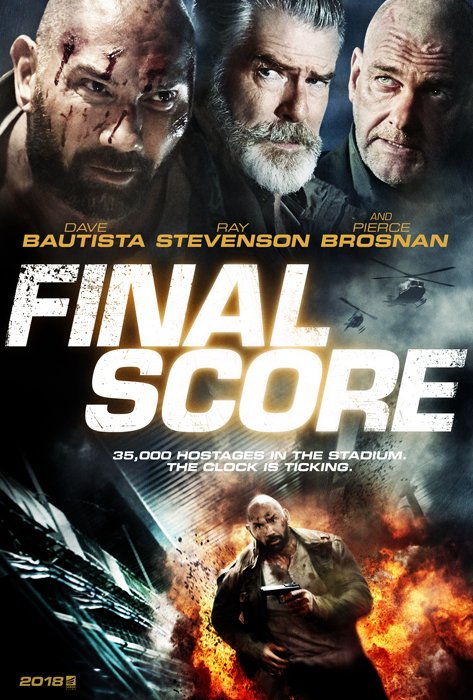 extratv's tweet image. Movie poster debut! "Guardians" star @davebautista has to save 35,000 hostages in new action movie #FinalScore! bit.ly/2vqr1CH