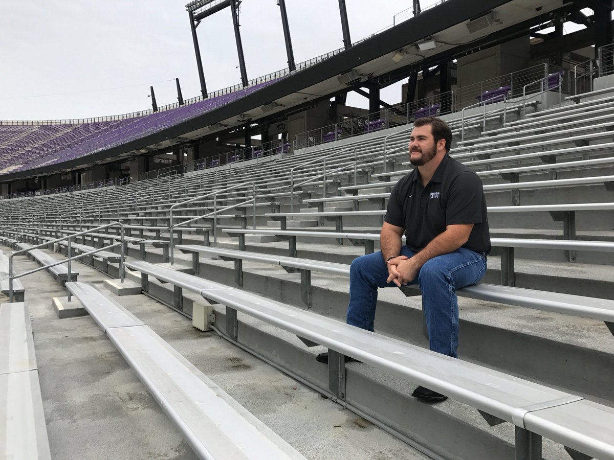 We’re on set today with @Big12Champ4Life and @TCUFootball’s @Nate_58_Guyton. Witnessing Guyton’s embodiment of character & leadership firsthand is one of the most fulfilling elements of working with this client. Not a bad way to spend a Monday! #Big12Champions #40Not4