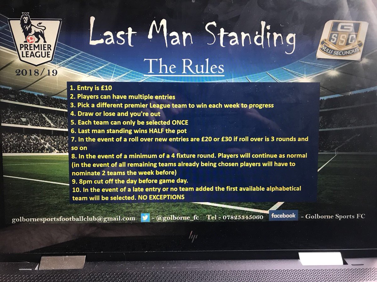 Golborne Sports Club FC on Twitter "After last years success Last Man Standing is back. A fun